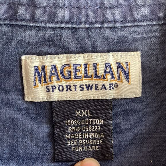 Mens XXL Magellan Outdoors Blue Button Down - Picture 3 of 11